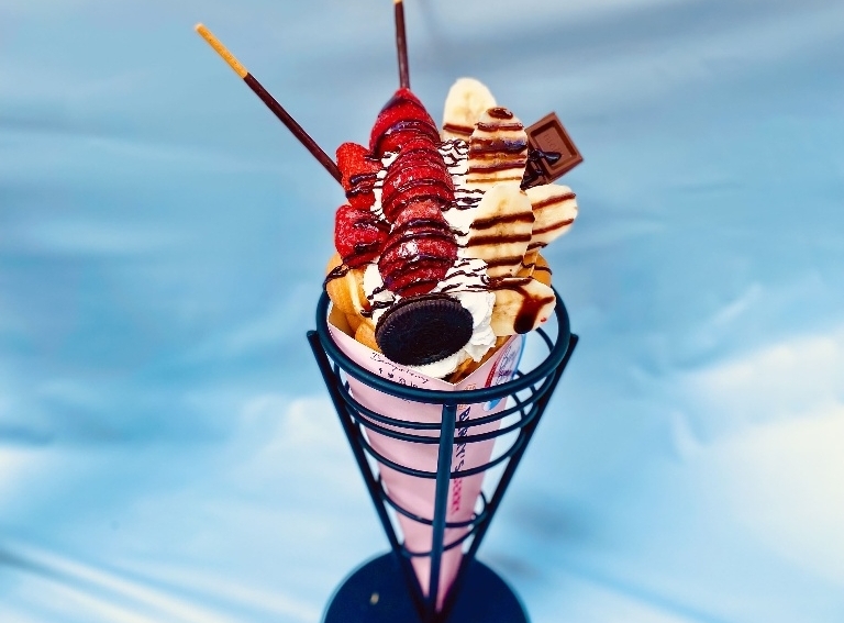 チョコバナナベリーバブルワッフル