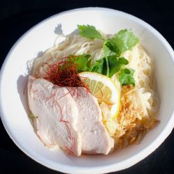 自家製葱油の油素麺