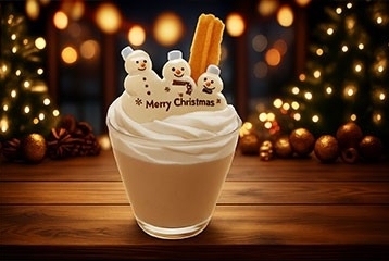 クリスマスドリンクと温かいフード＆チュロスのお店