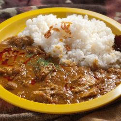 完熟トマトとチキンのスパイスカレー